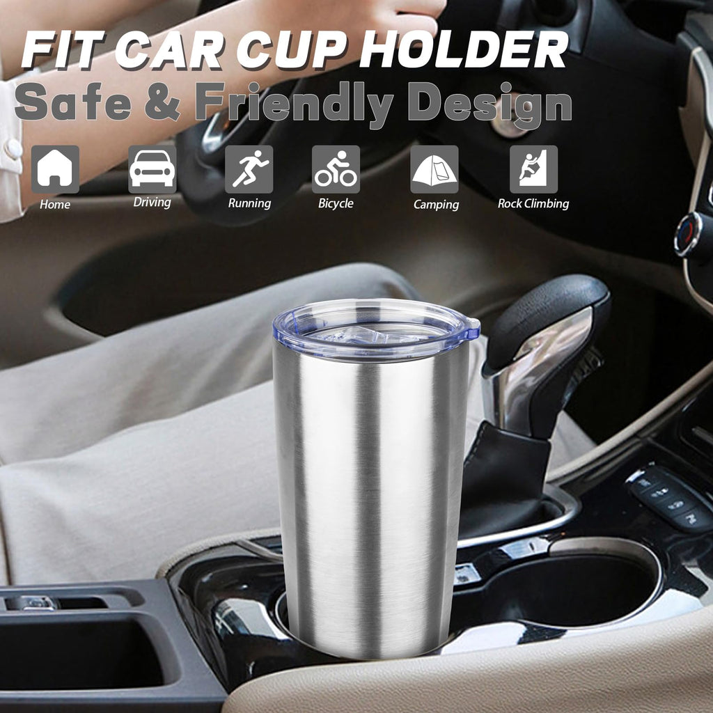 20 oz Stainless Steel Insulated Tumbler with Lids and Straws B199