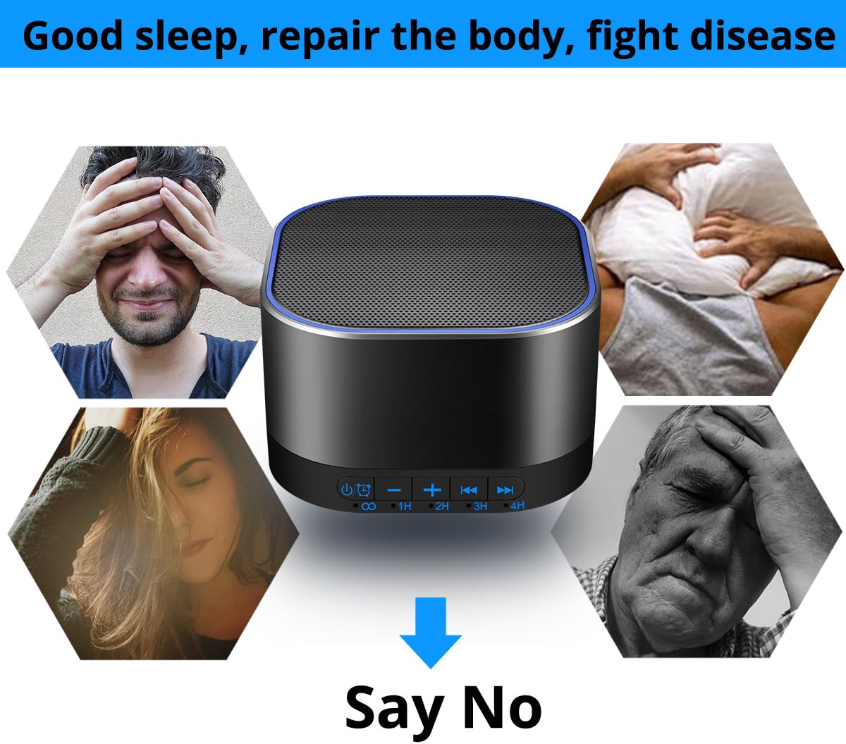 White Noise Machine with 20 Non Looping Sounds U47988