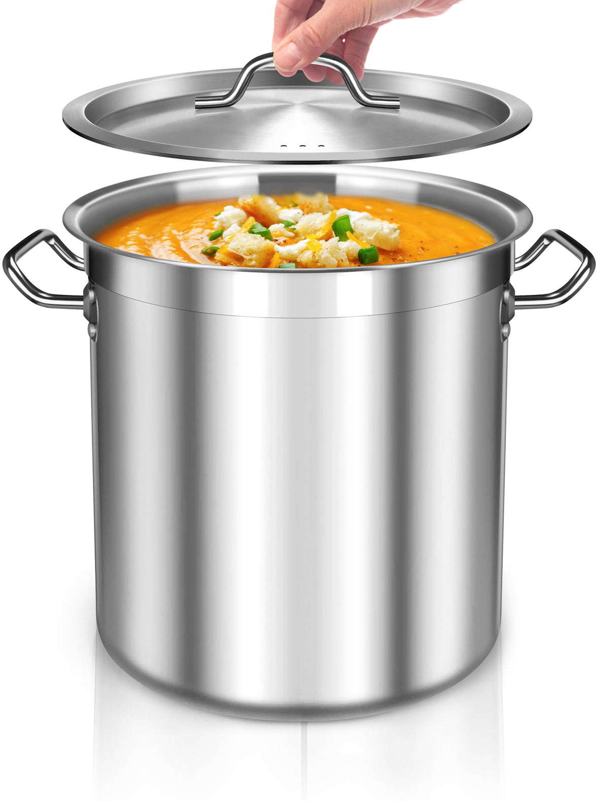 40 Quart Stainless Steel Stock Pot with Lid X27479