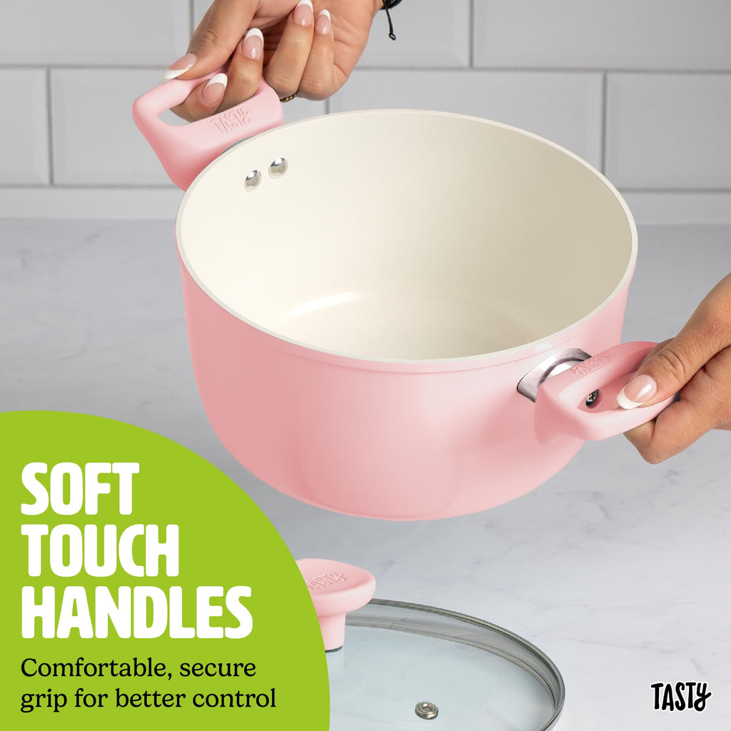 12 Piece Pink Nonstick Ceramic Cookware Set D6787