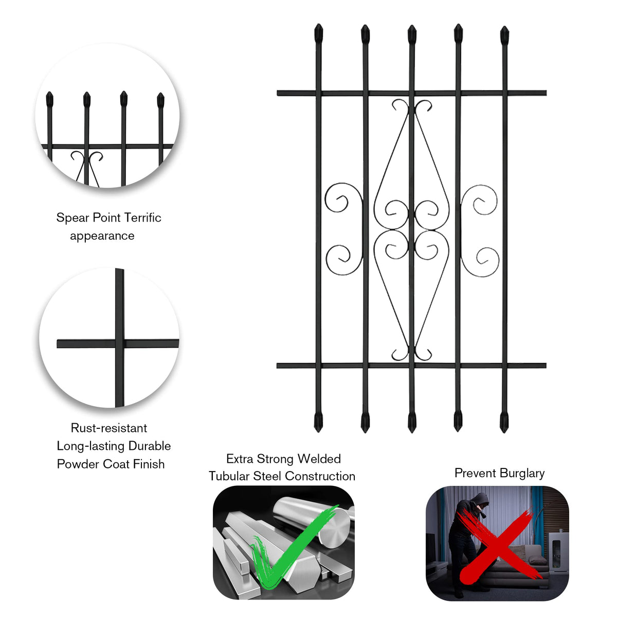 Black Window Bar Guard V640