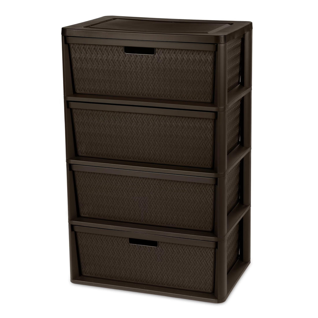 Brown 4 Drawer Plastic Storage Organizer H159