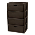 Brown 4 Drawer Plastic Storage Organizer H159