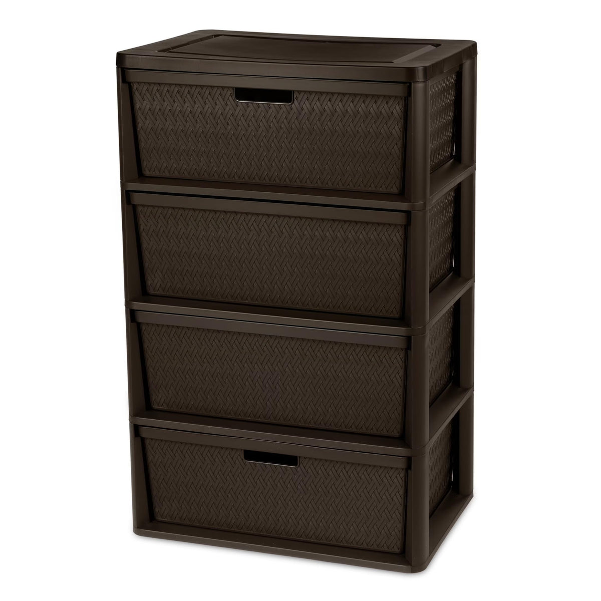 Brown 4 Drawer Plastic Storage Organizer H159