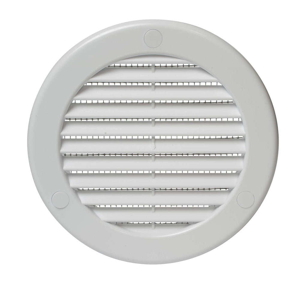 4" White Plastic Round Vent Cover with Mesh S544660