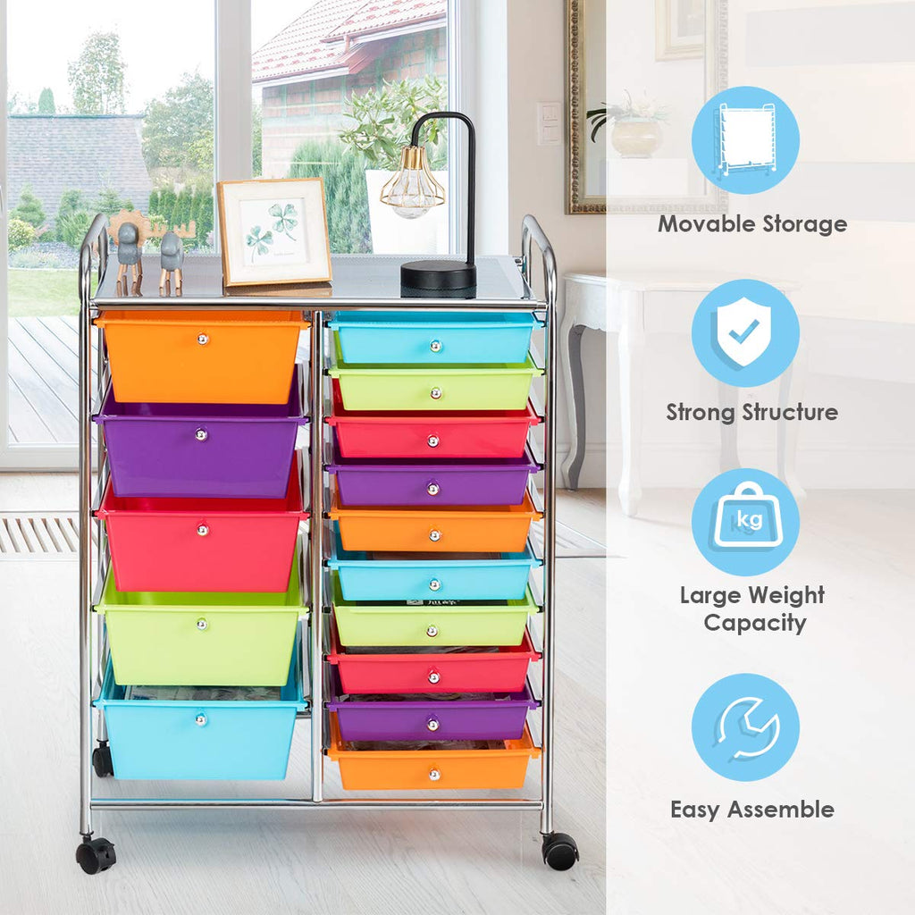 15 Drawer Rolling Storage Cart T86940