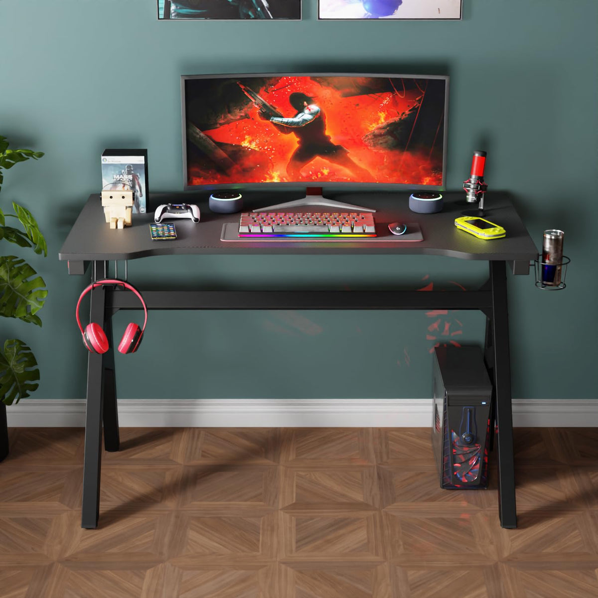 47" R-Shaped Gaming Table V6886