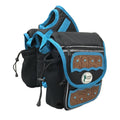 Turquoise Flower 1680D Nylon Western Horn Storage Bag with Hand Tooled Leather Accents E4331