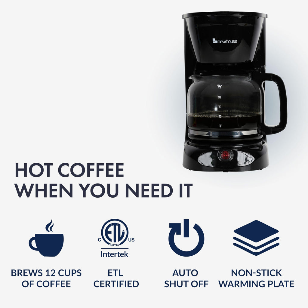 12 Cup Electric Coffee Maker with Auto Shut Off L476