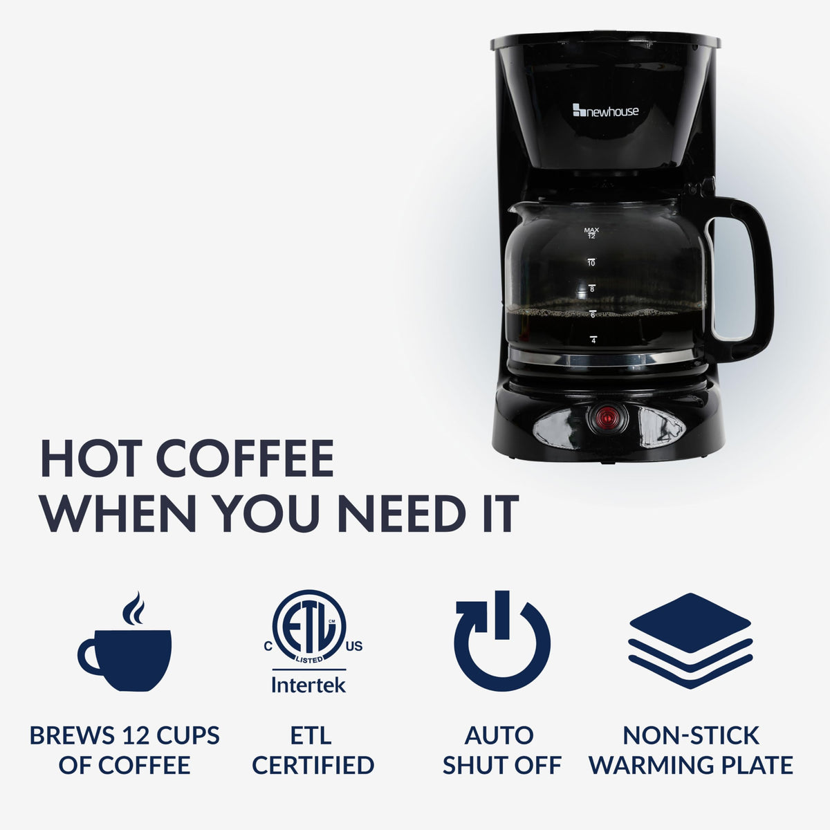 12 Cup Electric Coffee Maker with Auto Shut Off L476