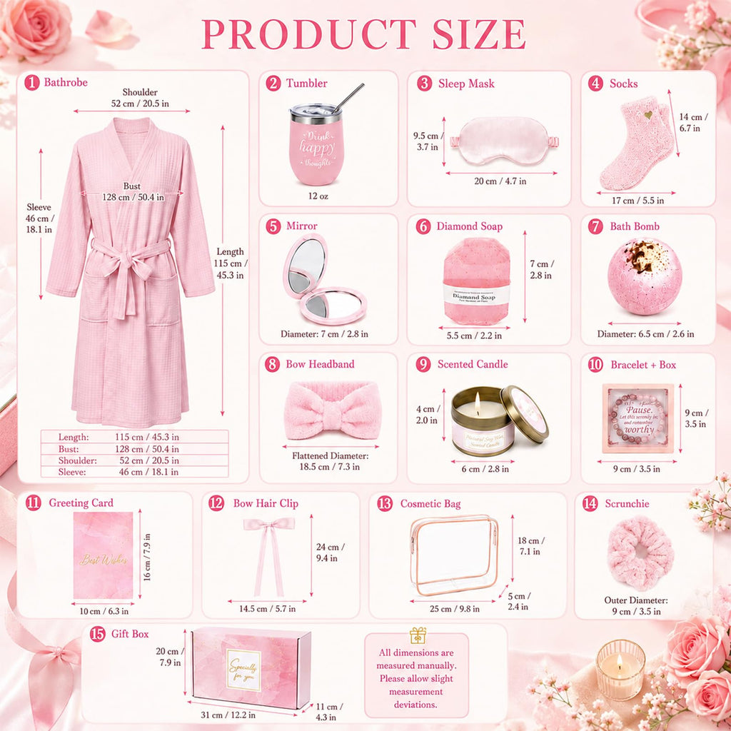 14 Pcs Pink Spa Robe Set B338