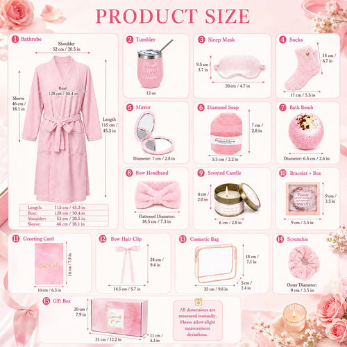 14 Pcs Pink Spa Robe Set B338