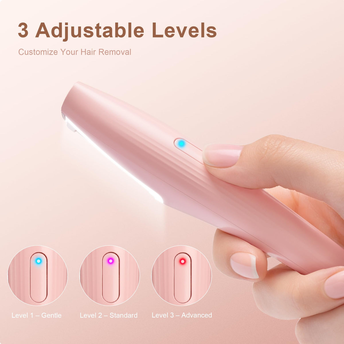 Rechargeable Facial Hair Razor with LED Light, 3 Speeds F1890