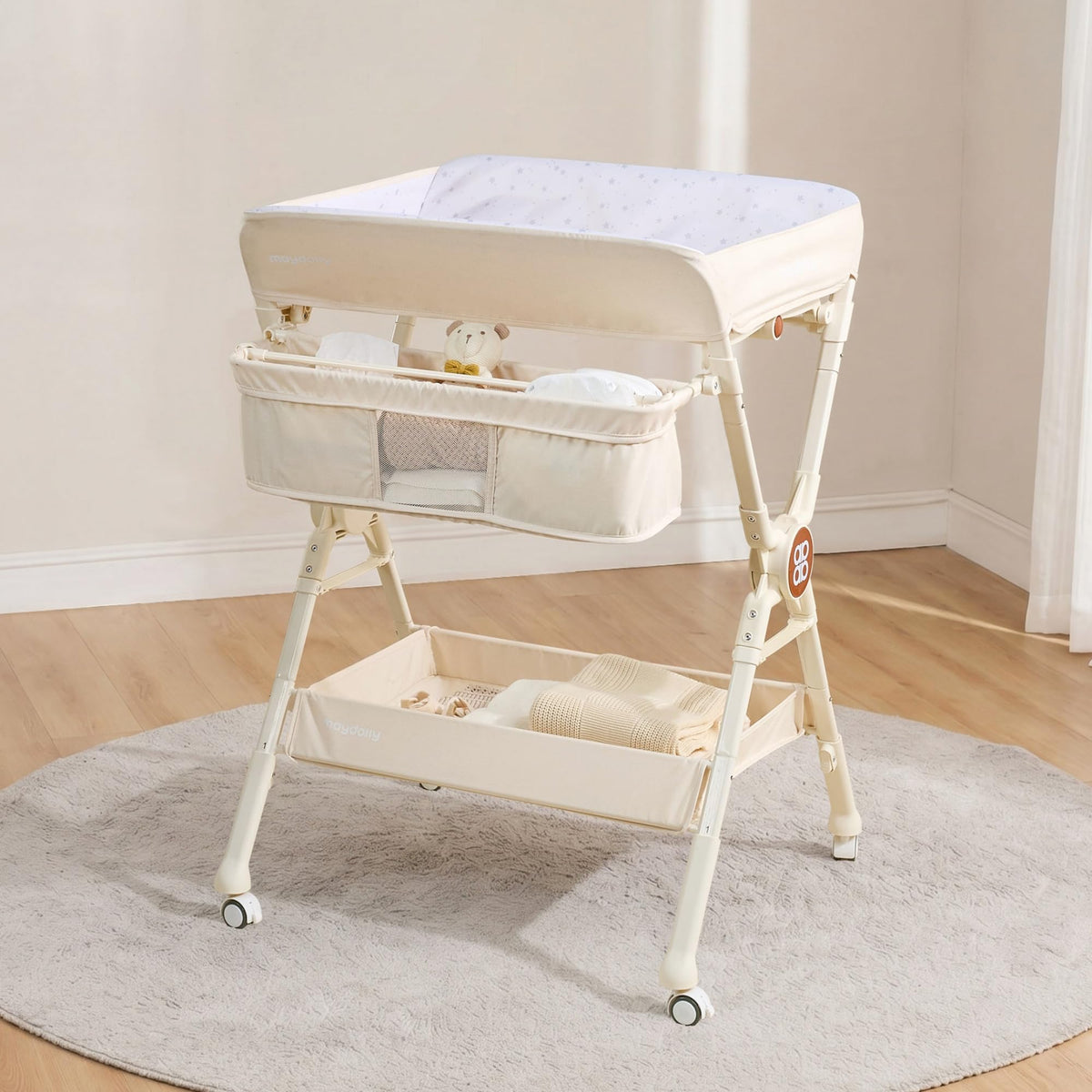 Portable Foldable Baby Changing Table on Wheels J116