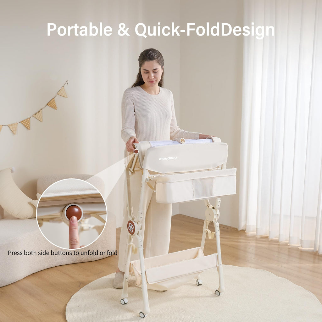 Portable Foldable Baby Changing Table on Wheels J116