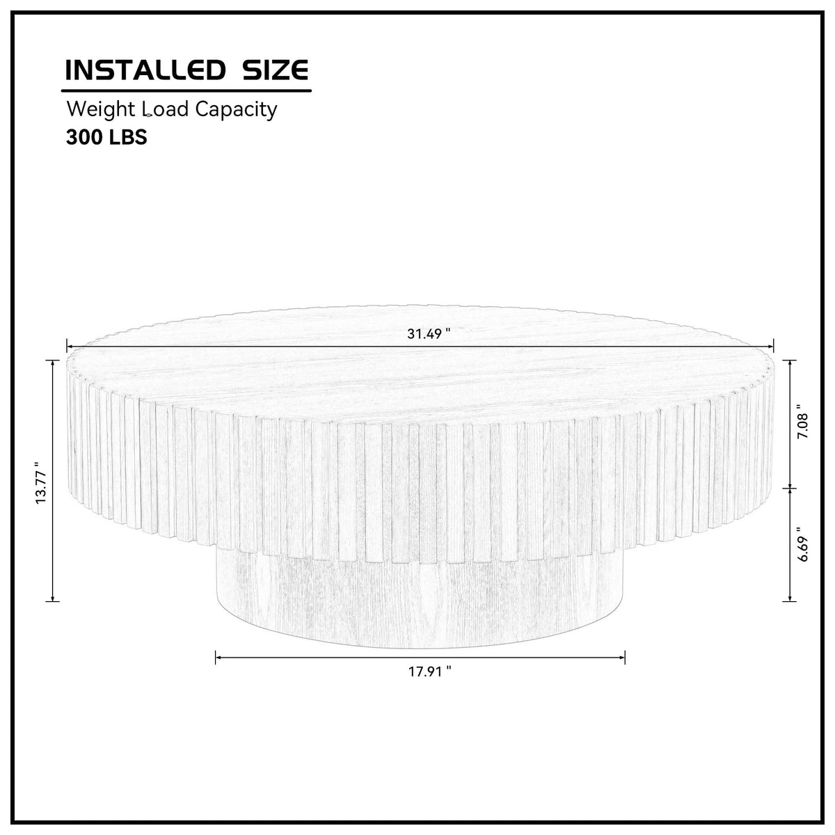 Matt Black Round Nesting Wood Coffee Table H398449