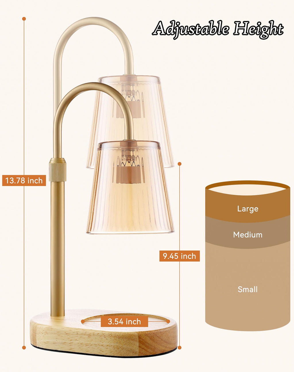 Adjustable Candle Warmer Lamp with Timer E32583
