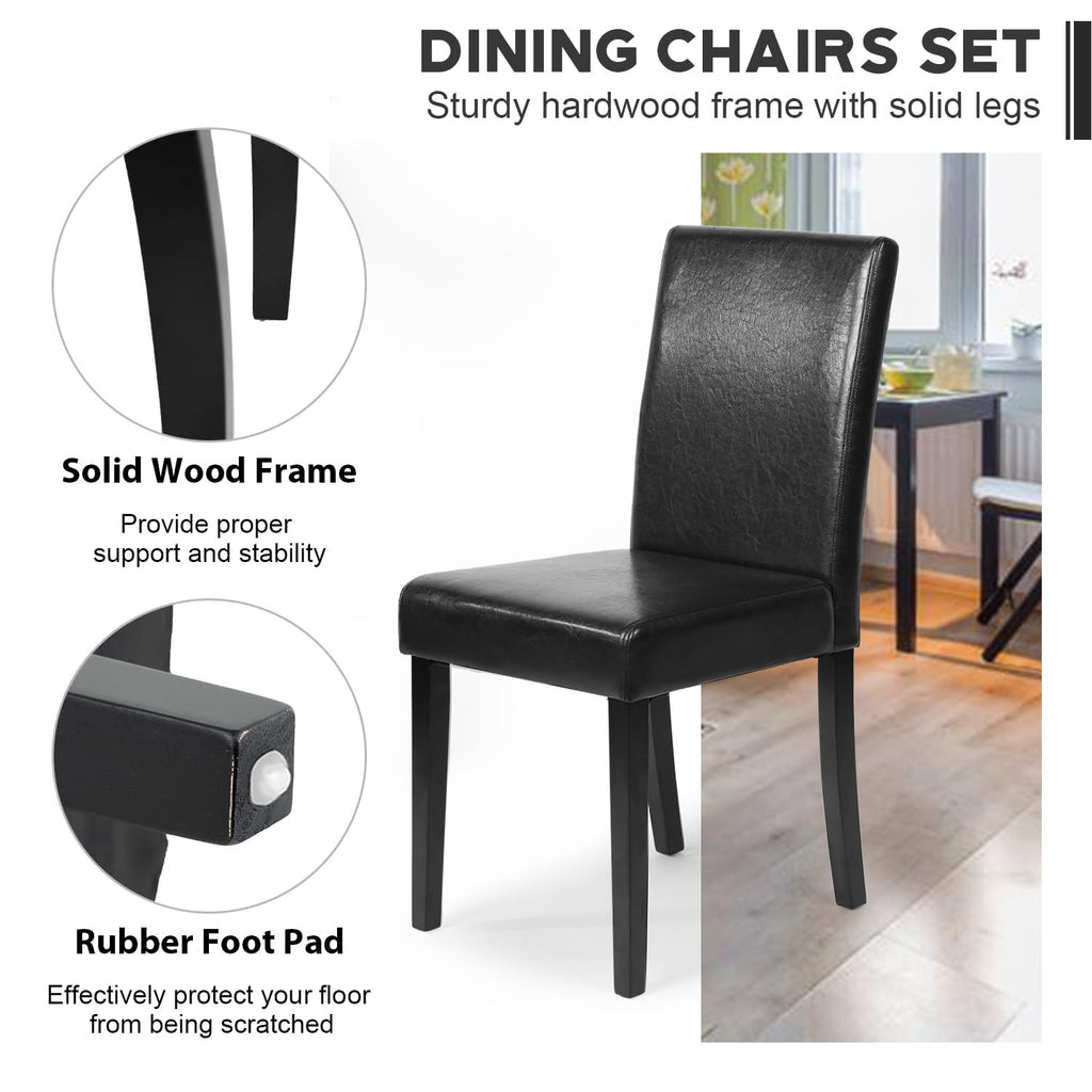 Black Set of 4 Upholstered Dining Chairs T164