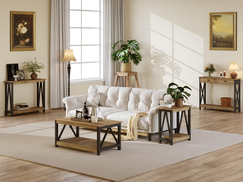 Farmhouse Console Table with Drawer Q533