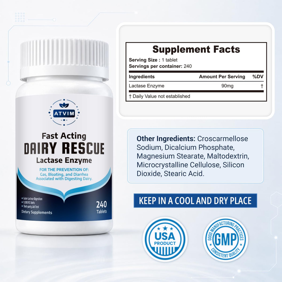 Lactase Enzyme 240 Tablets Q44204