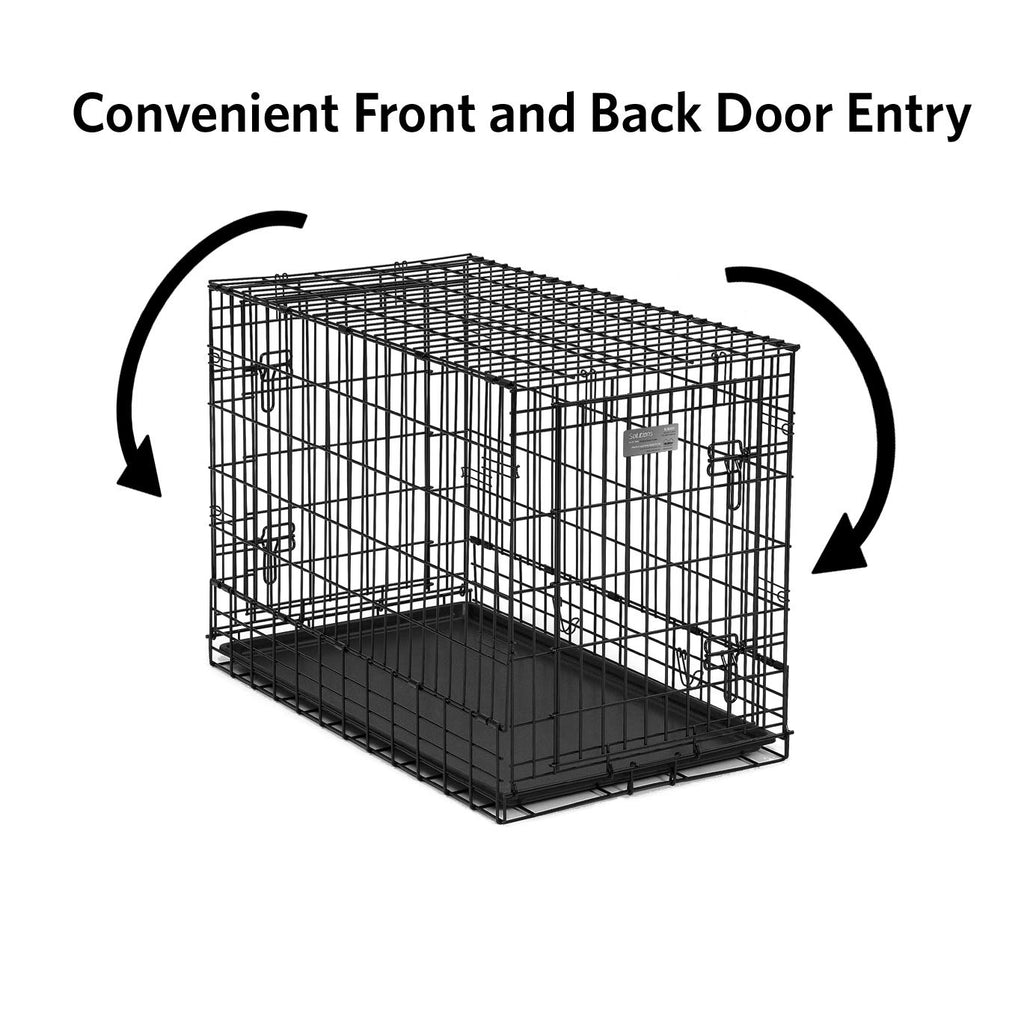 Double Door Folding Metal Dog Crate T58879