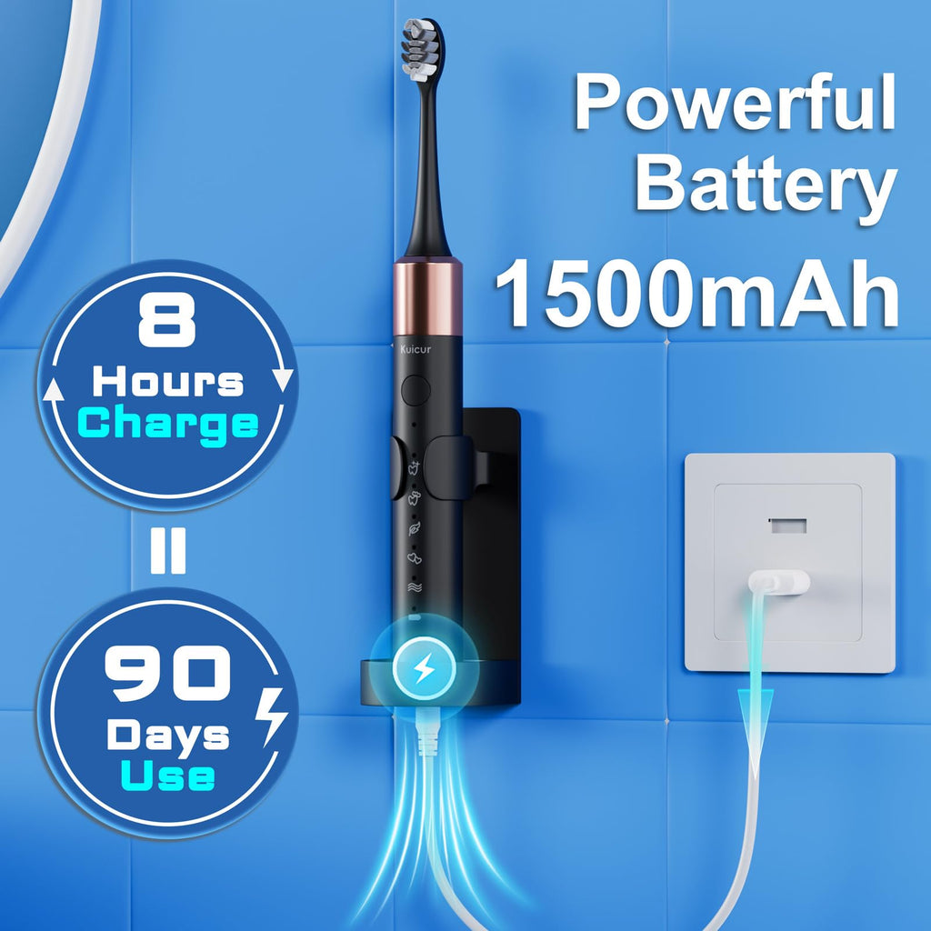 2 Pack Electric Toothbrush Black and Purple White Y8813