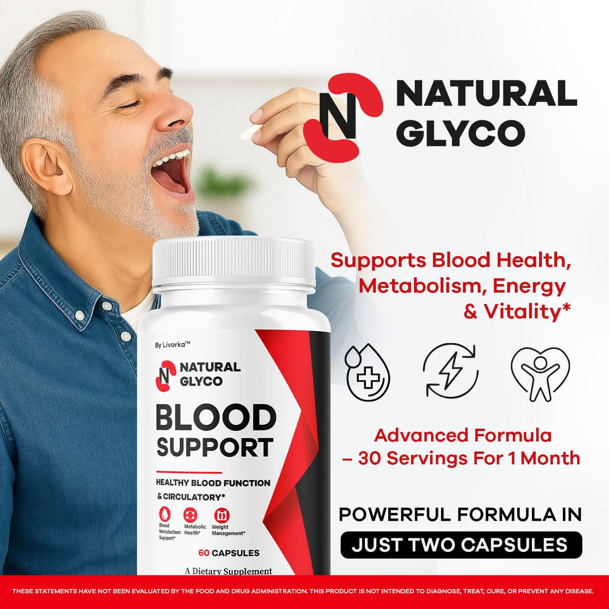 Natural Glycogen Supplement Capsules 180 Capsules O849