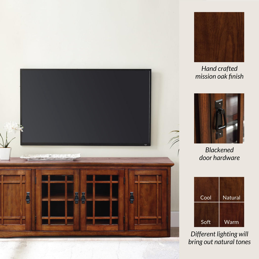 Solid Wood Mission Oak Four Door TV Stand C901336