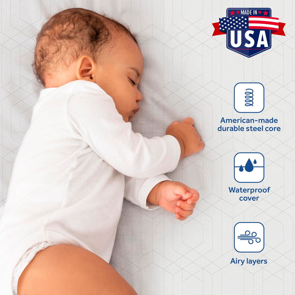 Infant & Toddler Crib Mattress, 204 Coils, Waterproof Breathable U7076