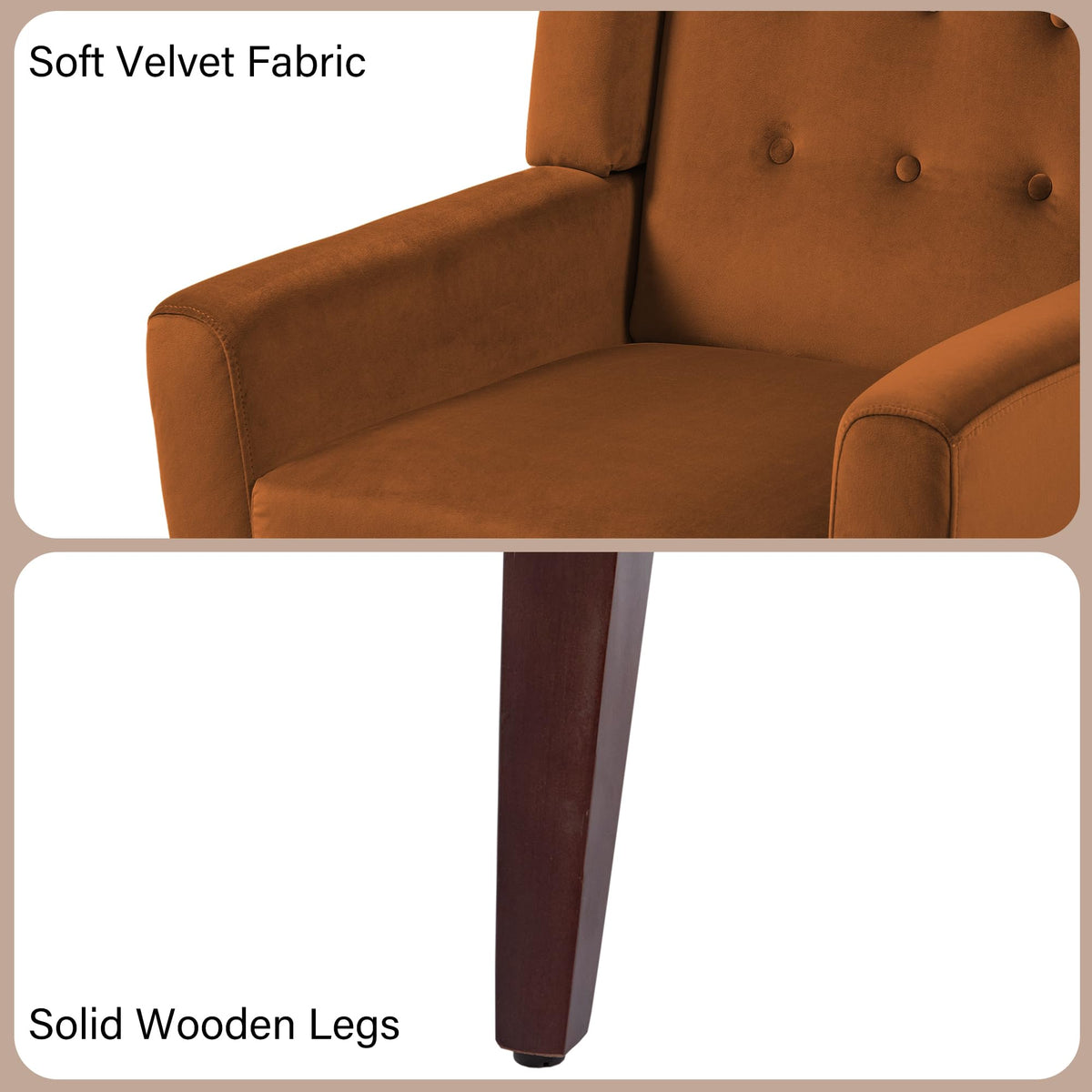 Accent Chairs Set of 2 Terracotta O59285