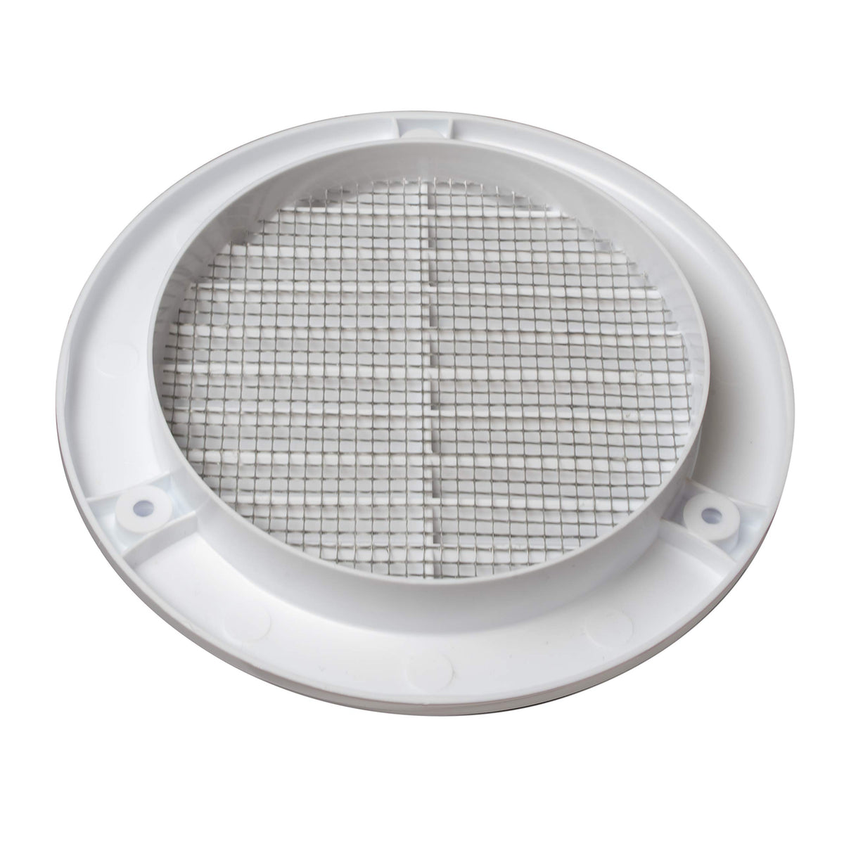 4" White Plastic Round Vent Cover with Mesh S544660