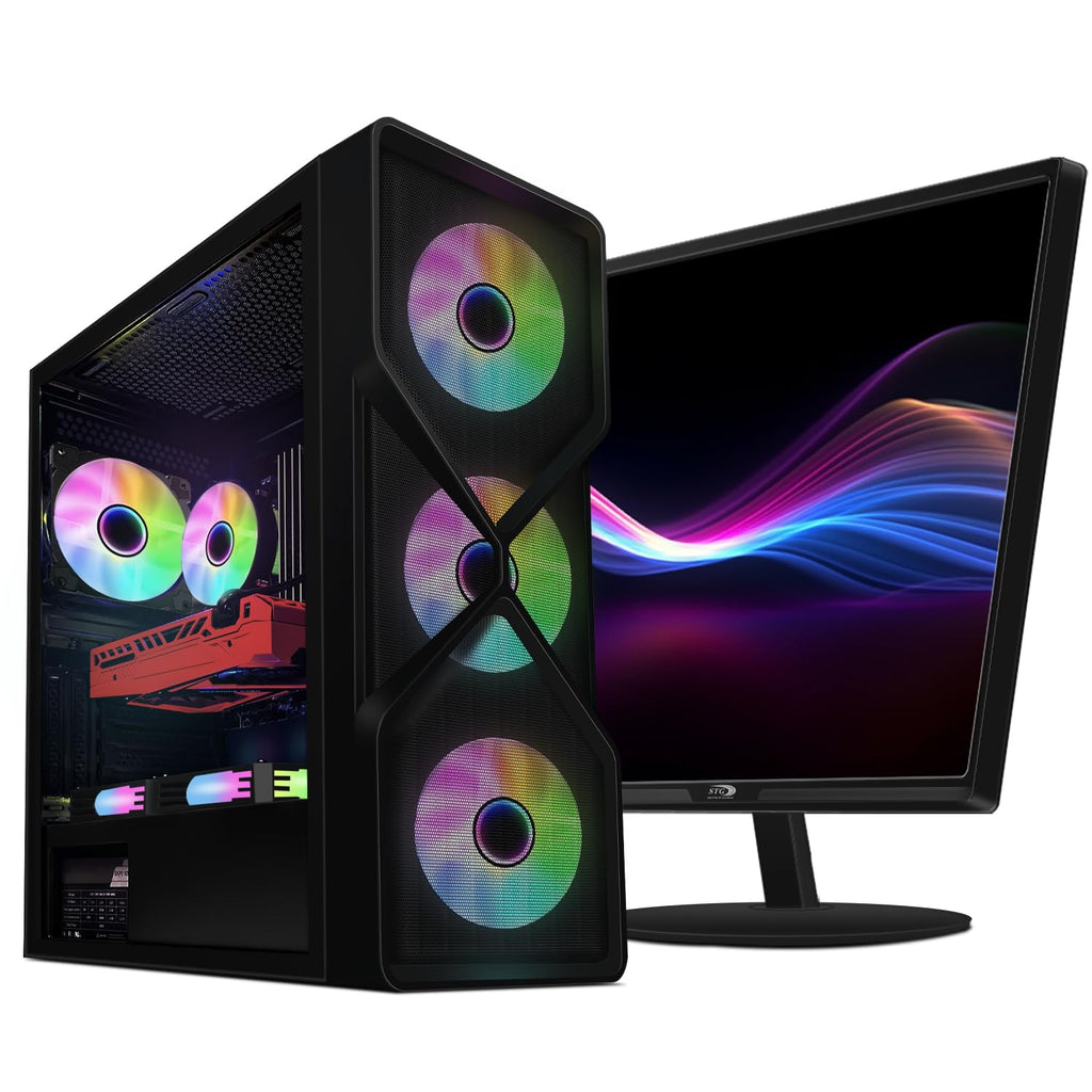 RGB PC Bundle with 24 inch FHD LED Monitor, Intel Core i5, GeForce RTX 2060, 16GB DDR4, 1TB SSD N905
