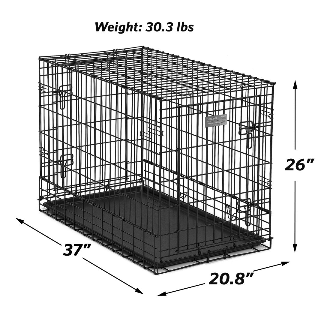 Double Door Folding Metal Dog Crate T58879
