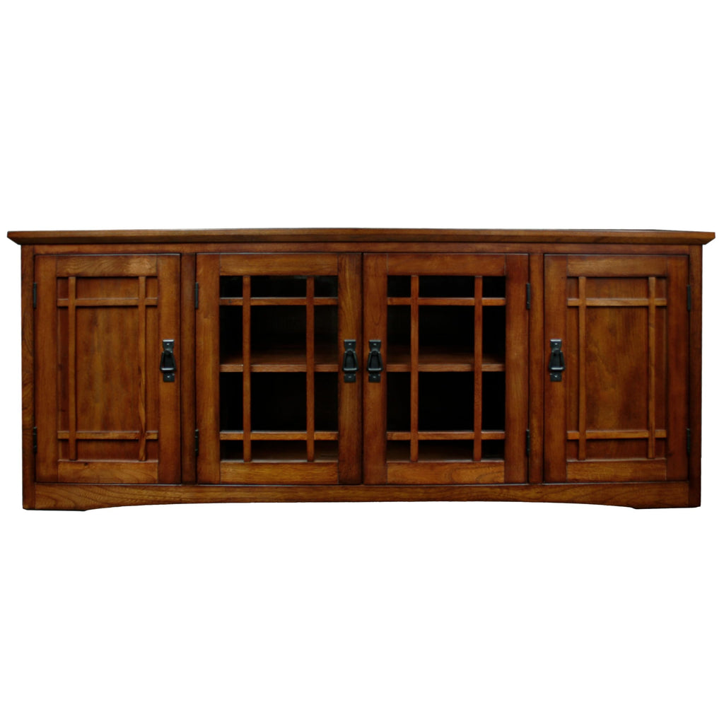 Solid Wood Mission Oak Four Door TV Stand C901336