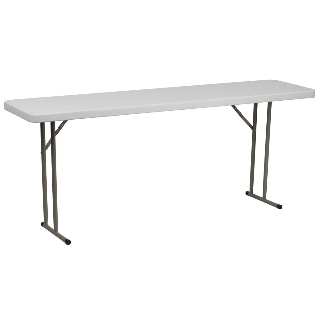 6-Foot Granite White Plastic Folding Training Table H440