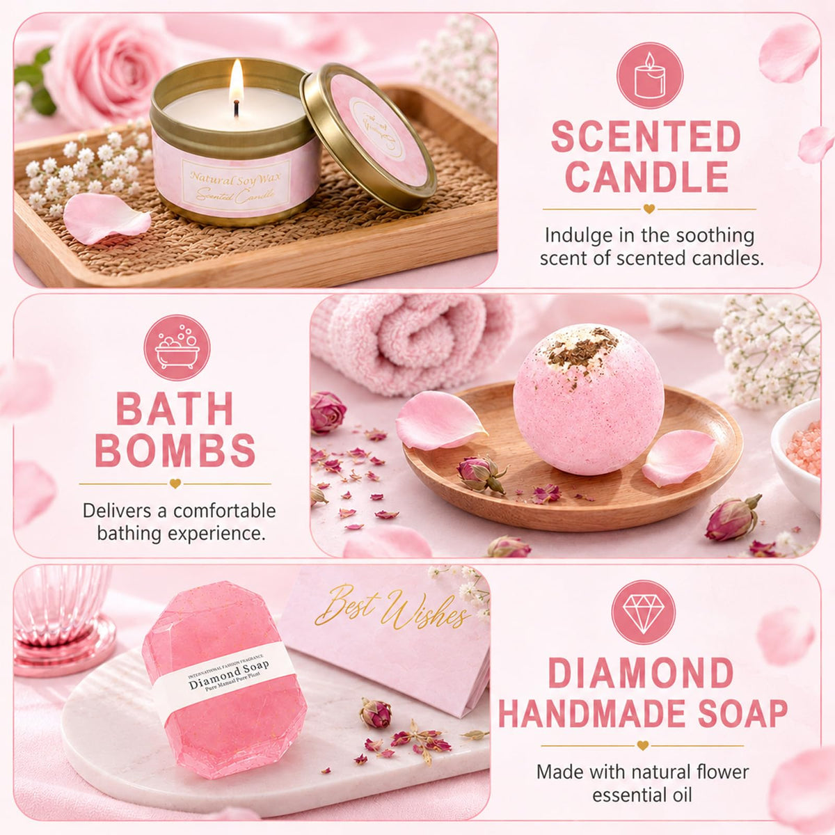 14 Pcs Pink Spa Robe Set B338