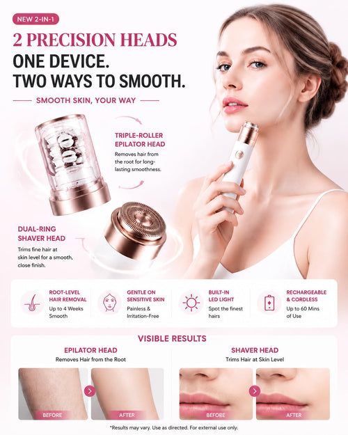 2 in 1 Epilator & Shaver with LED Light T8676