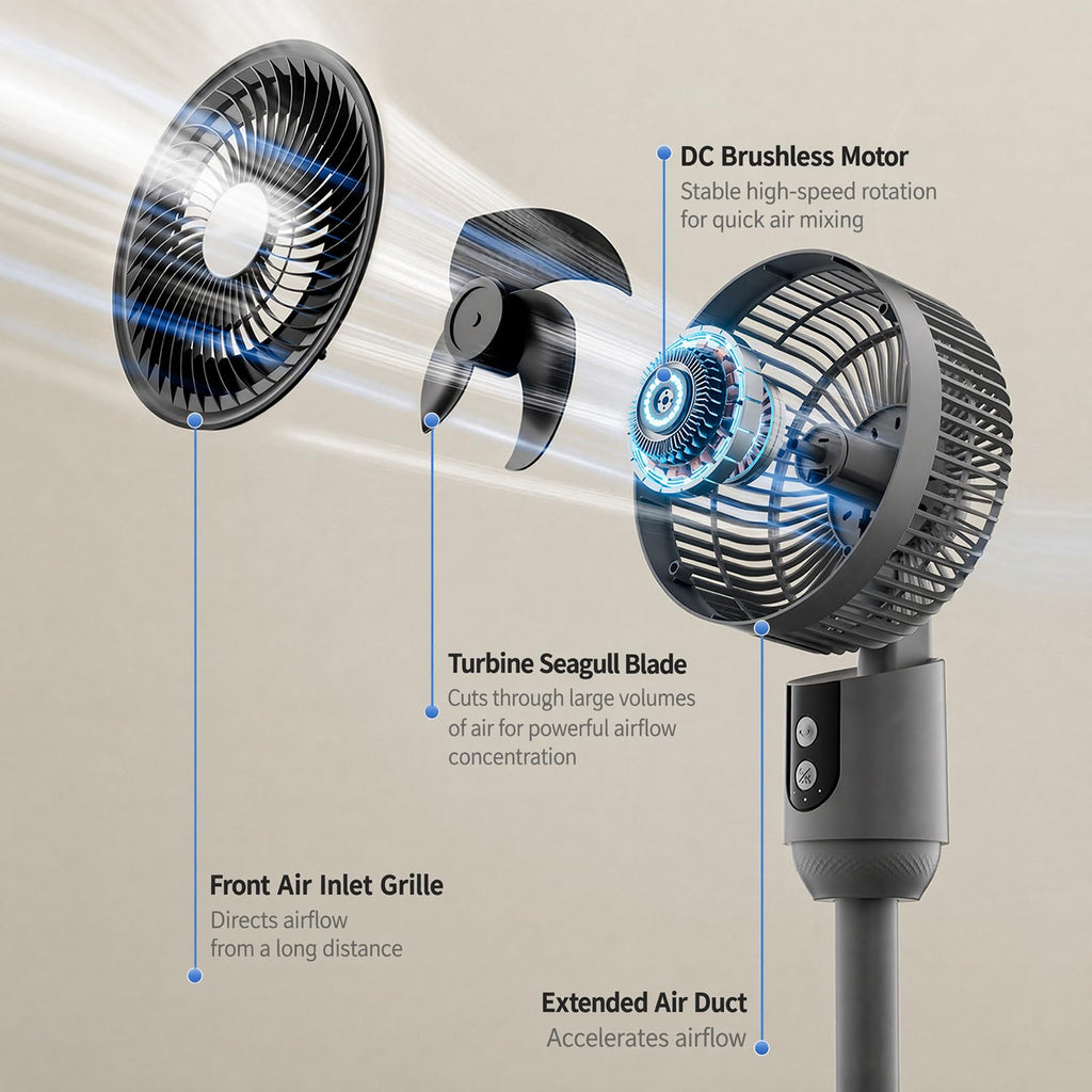 Super Quiet Adjustable Pedestal Fan T636