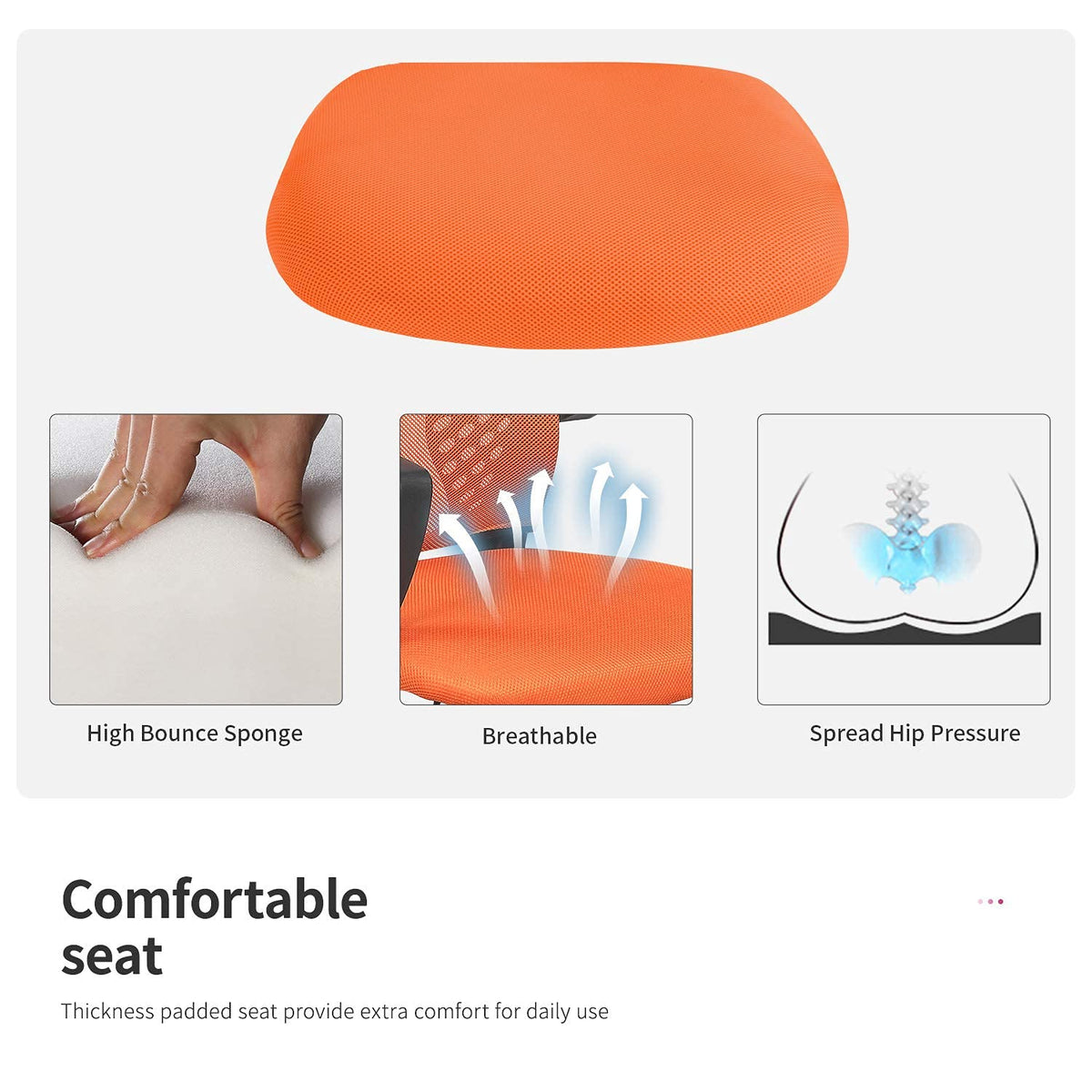 Orange Ergonomic Mesh Office Chair C578