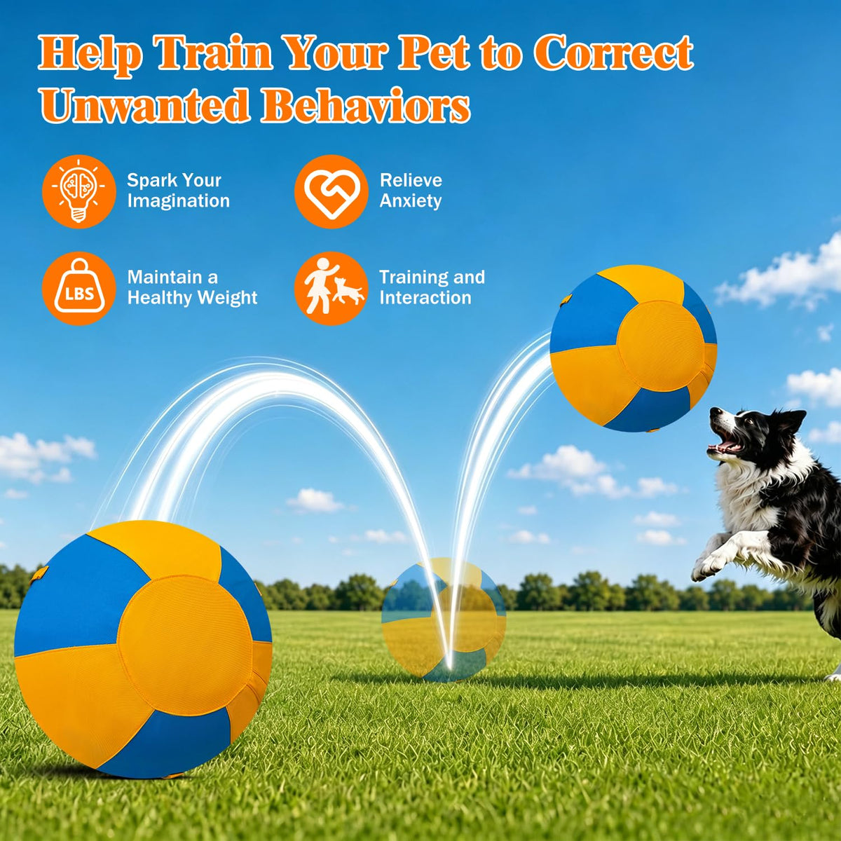 18 Inch Heavy Duty Herding Ball for Dogs with 3 Handles F4736