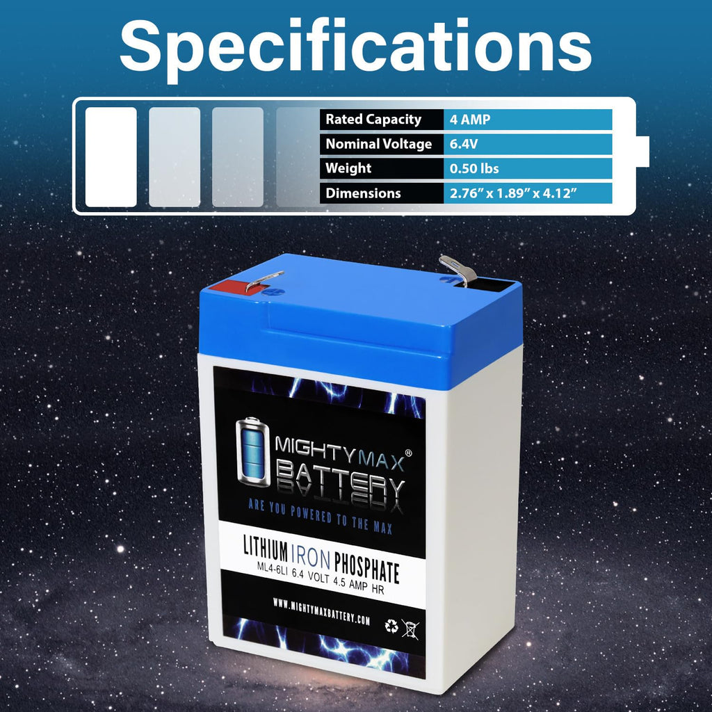 6V 4.5AH Lithium Replacement Battery F19544