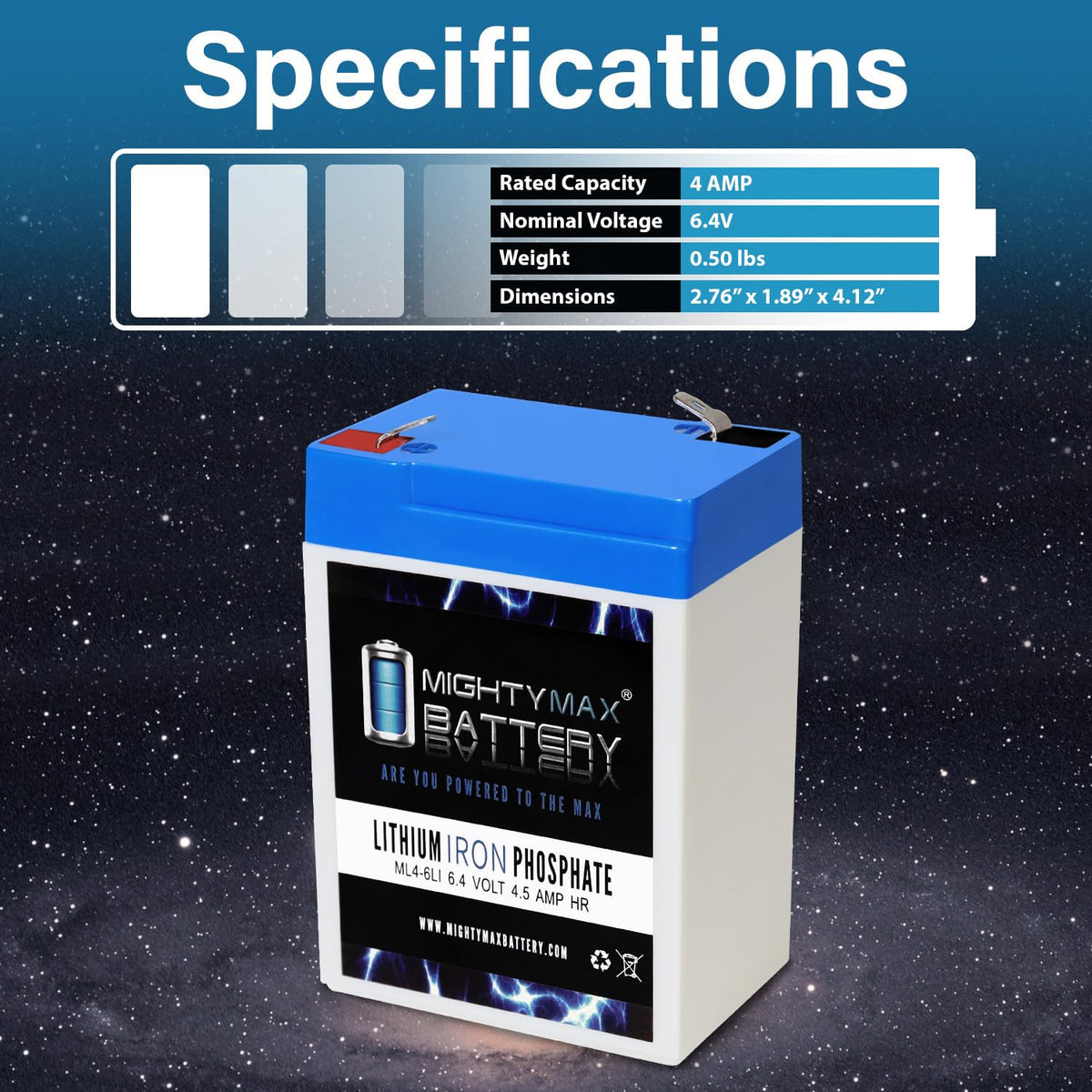 6V 4.5AH Lithium Replacement Battery F19544