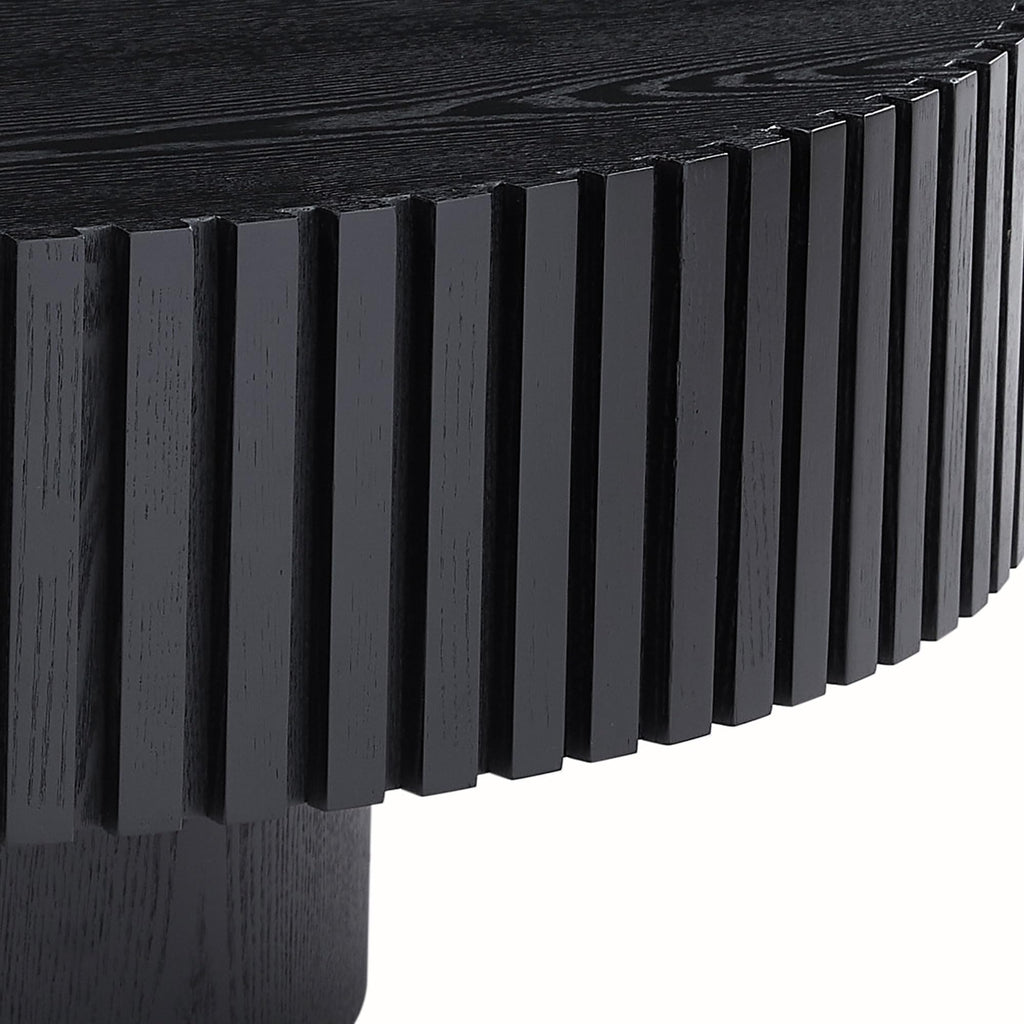 Matt Black Round Nesting Wood Coffee Table H398449