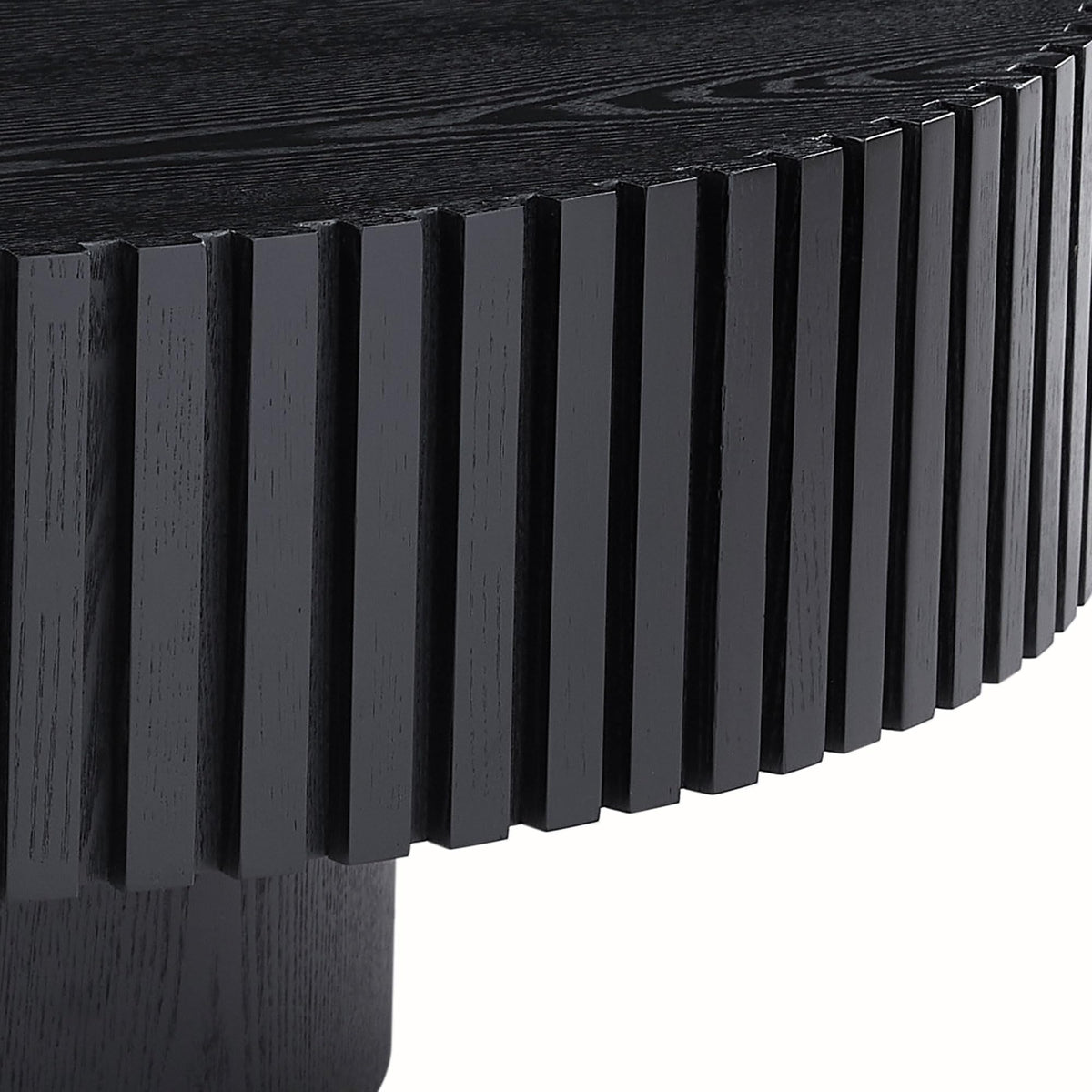 Matt Black Round Nesting Wood Coffee Table H398449