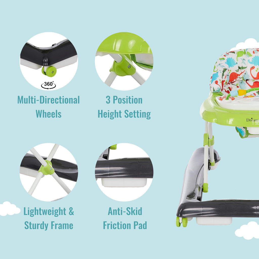 2-in-1 Convertible Baby Walker with Adjustable Seat X136004