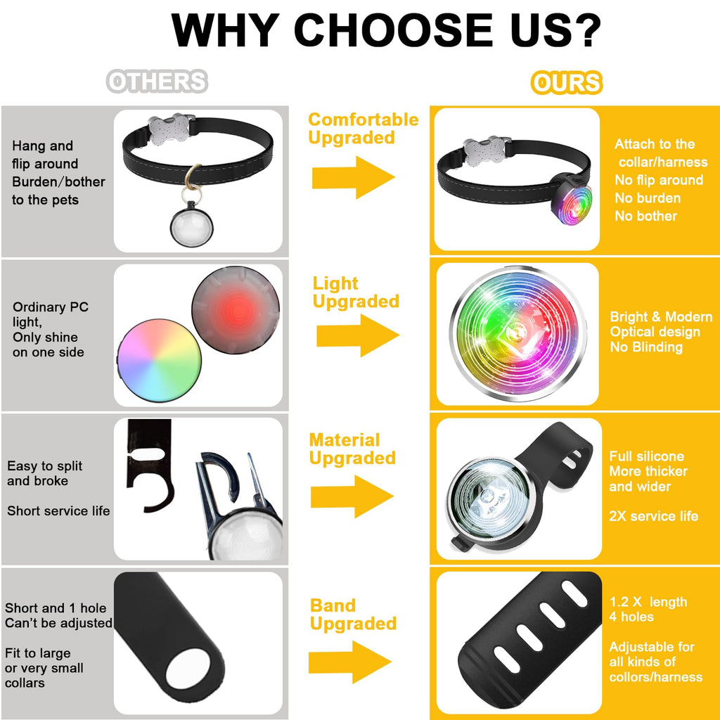 2-Pack Rechargeable Dog Collar Lights T1646