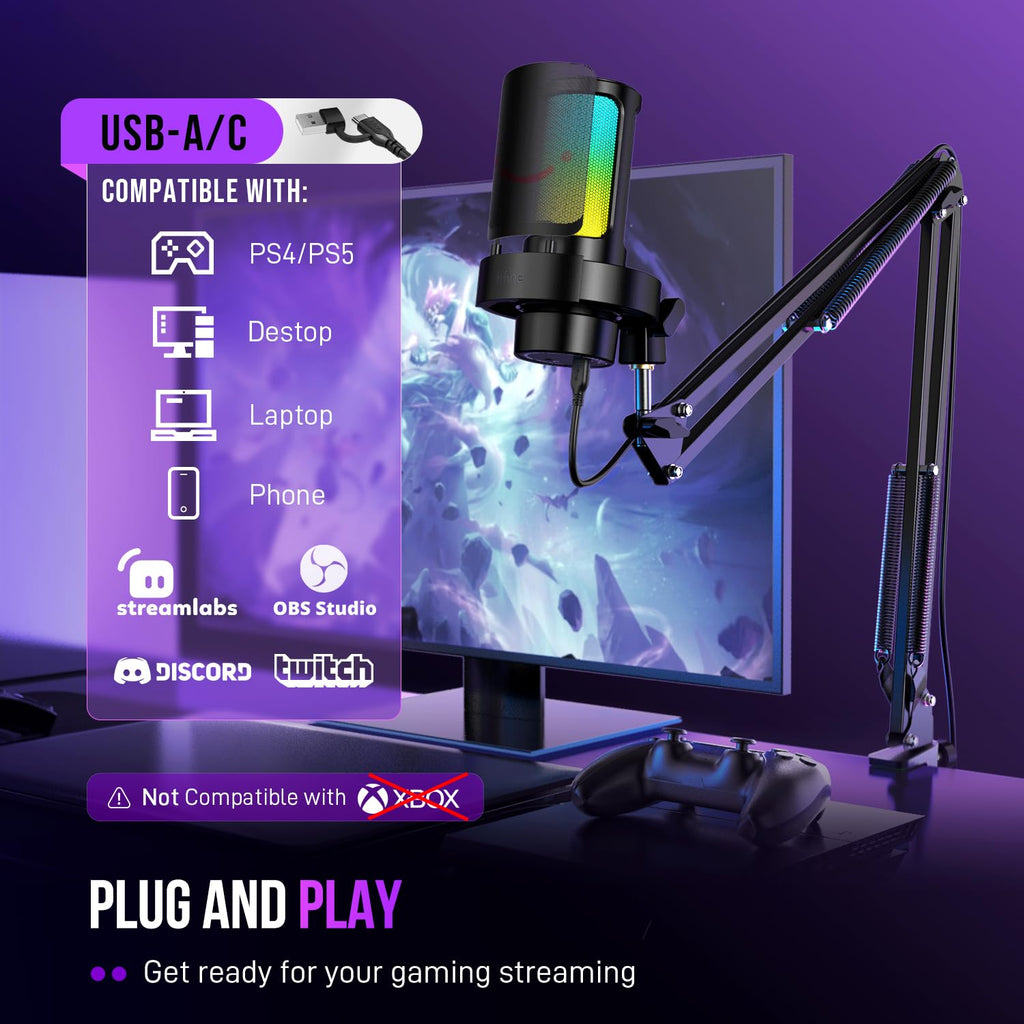 USB Gaming Microphone with Boom Arm M642847
