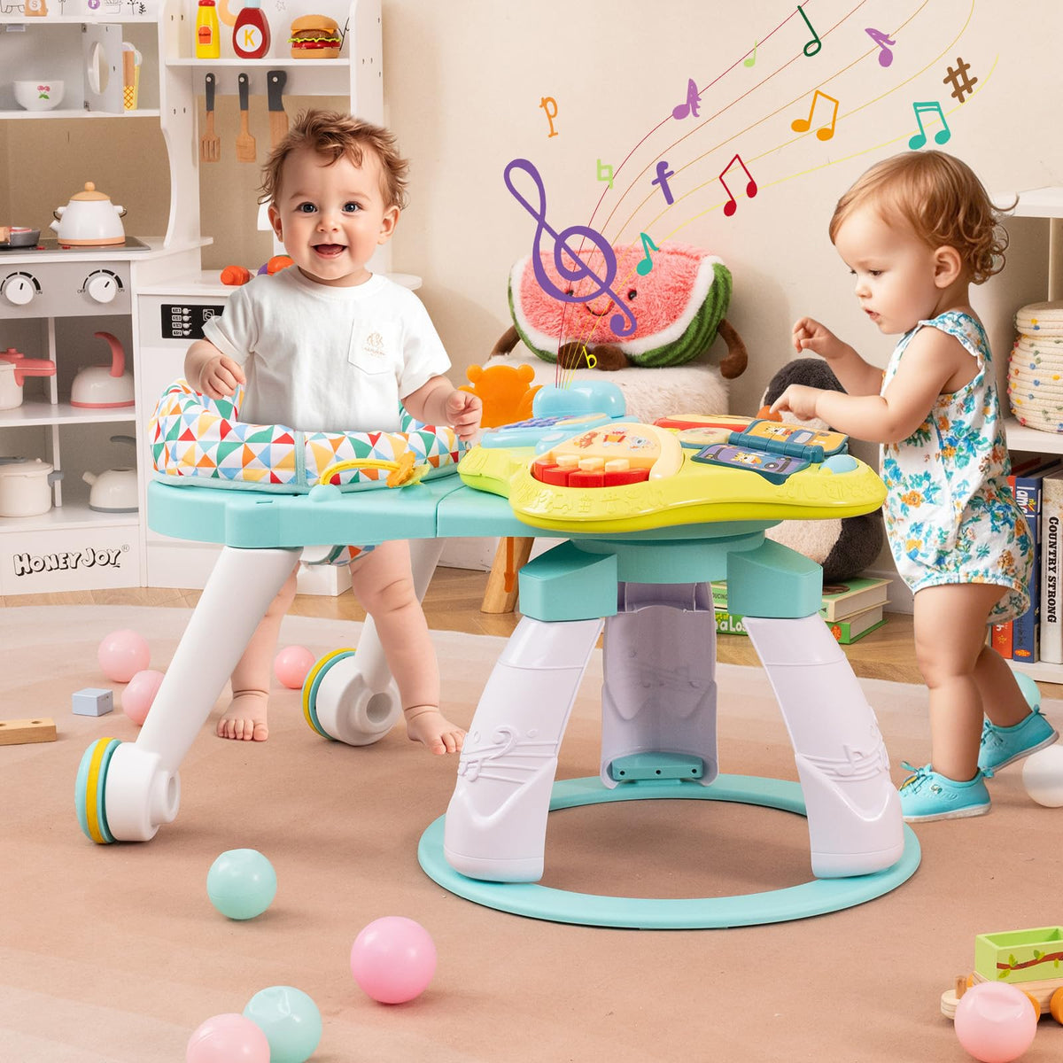 3 in 1 Baby Activity Center Walker with Play Table Green O835