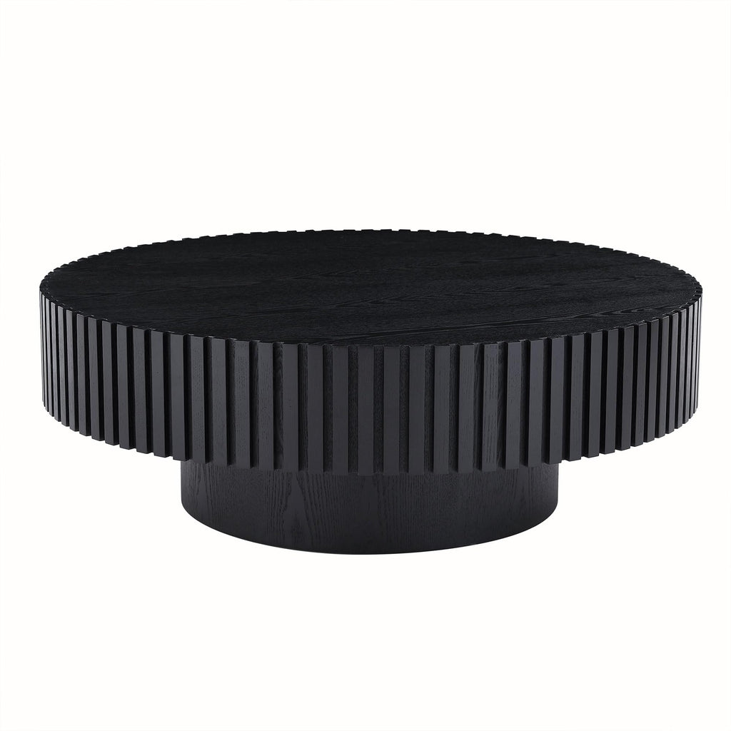 Matt Black Round Nesting Wood Coffee Table H398449