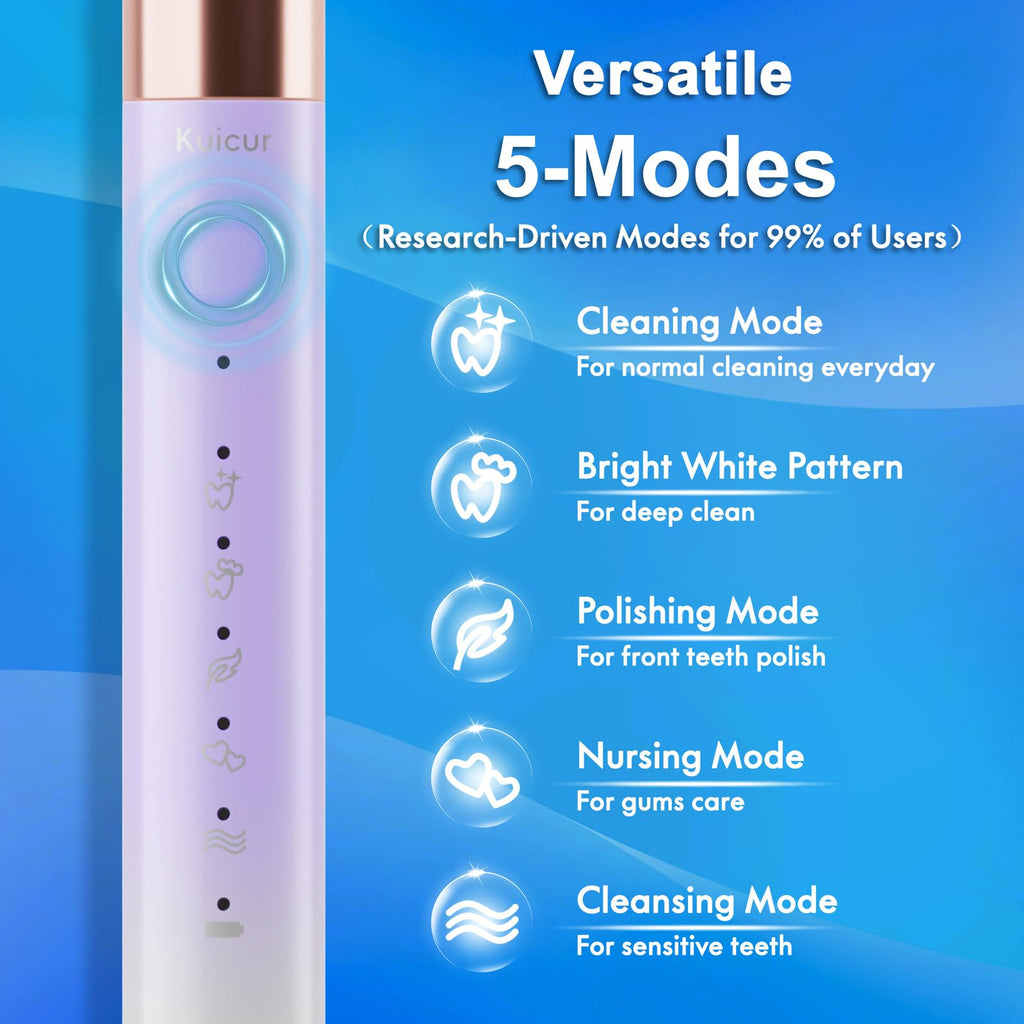2 Pack Electric Toothbrush Black and Purple White Y8813